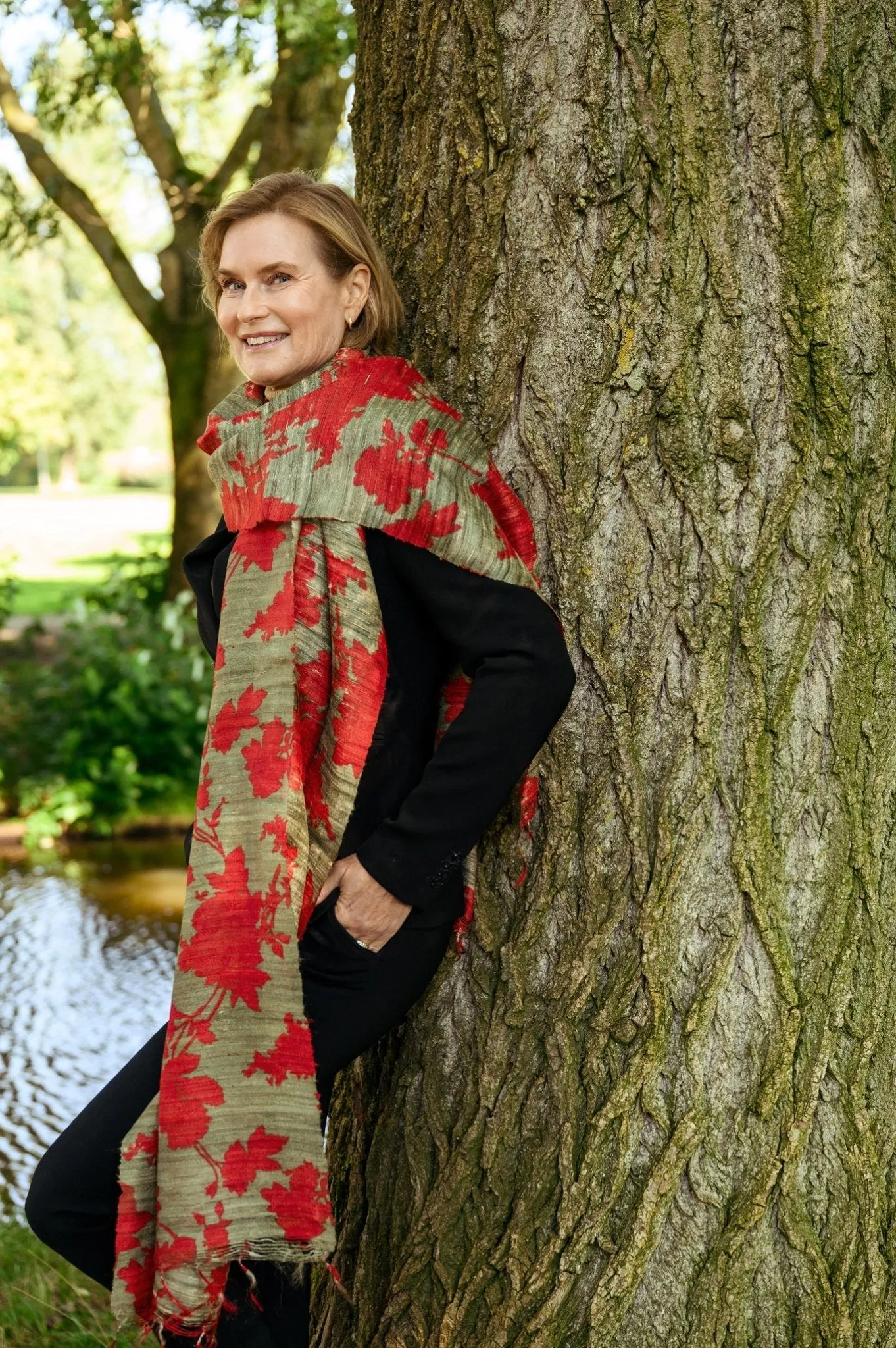 Poppy Peace Silk Scarf