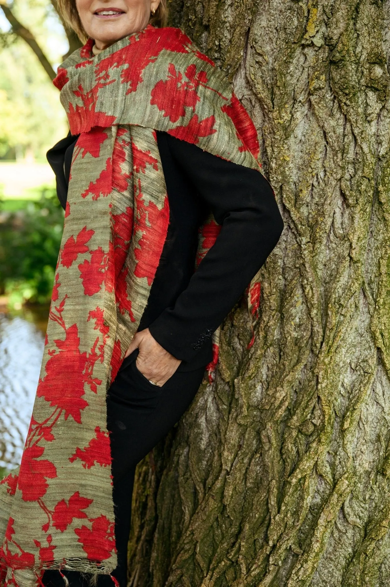 Poppy Peace Silk Scarf