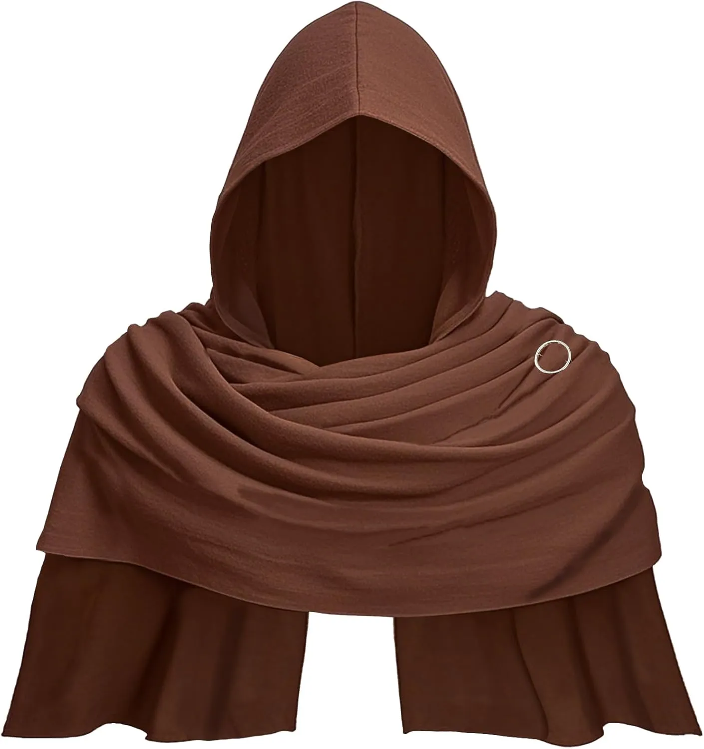 Post Apocalyptic Shawl with Hood, Medieval Hooded Scarf Cowl Men for Retro Viking Shaman Rogue Renaissance Costume