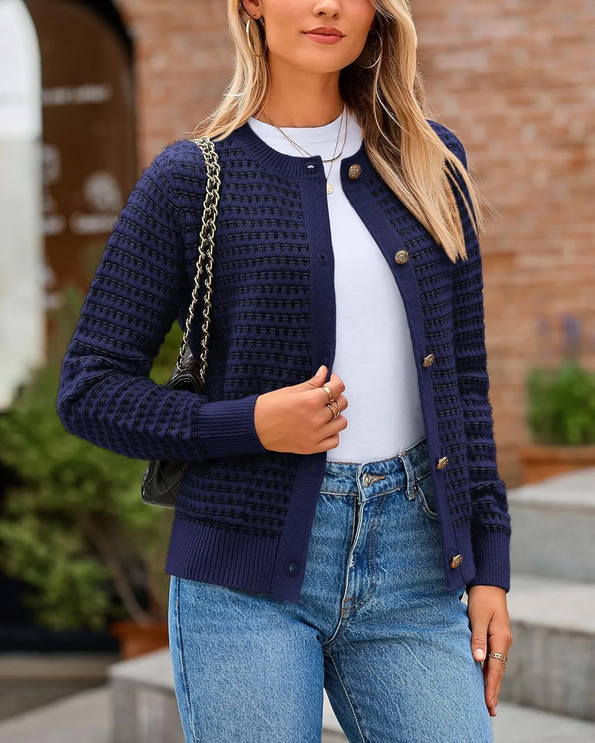 PRETTYGARDEN Women's Cardigan Sweaters 2025 Spring Long Sleeve Button Down Open Front Chunky Knitted Jackets Cute Outwear