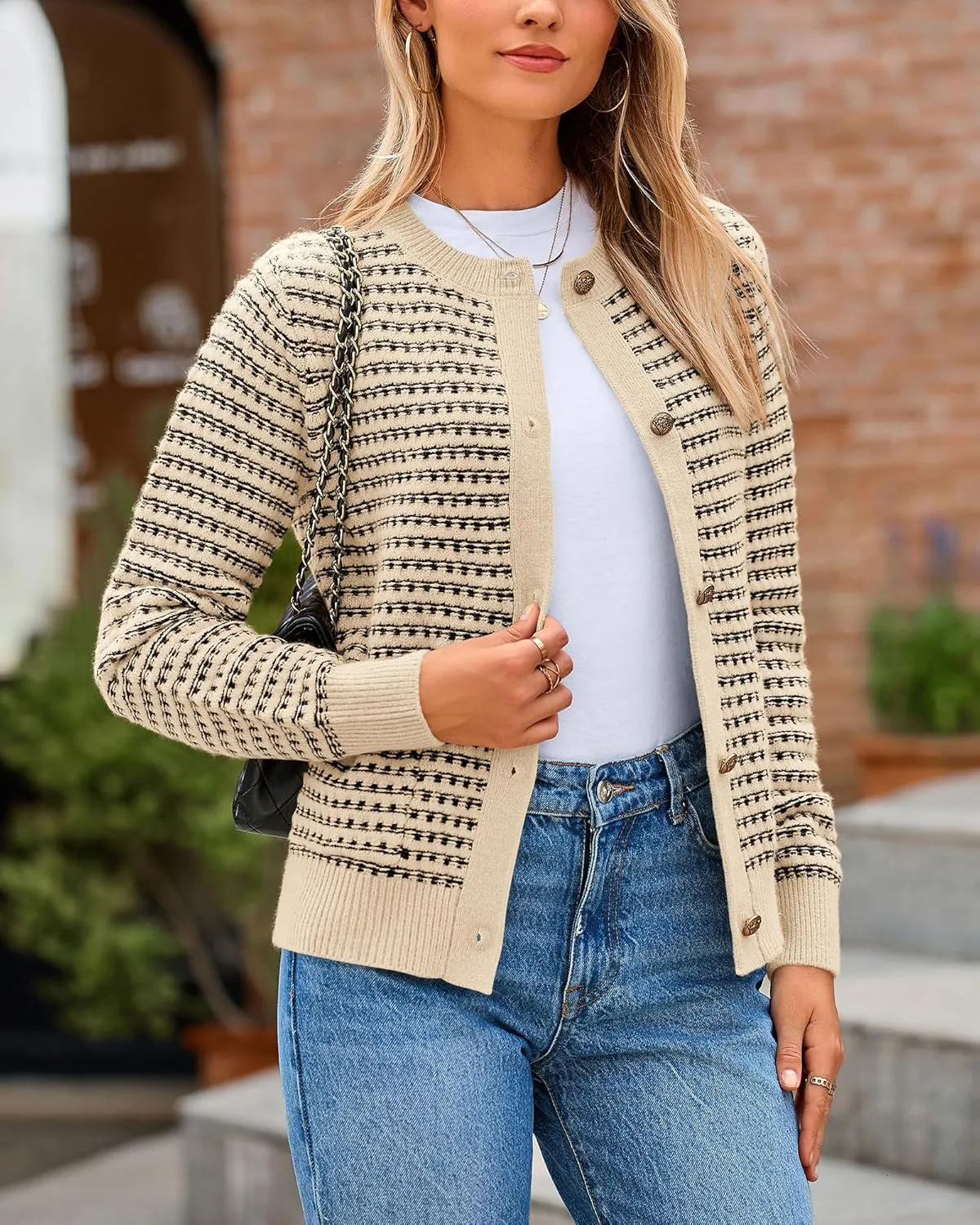 PRETTYGARDEN Women's Cardigan Sweaters 2025 Spring Long Sleeve Button Down Open Front Chunky Knitted Jackets Cute Outwear
