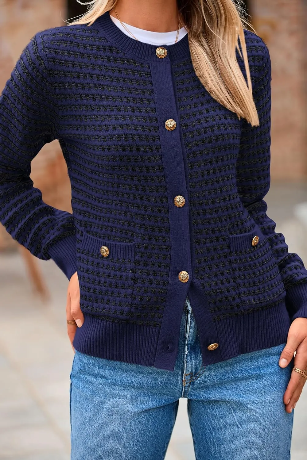 PRETTYGARDEN Women's Cardigan Sweaters 2025 Spring Long Sleeve Button Down Open Front Chunky Knitted Jackets Cute Outwear