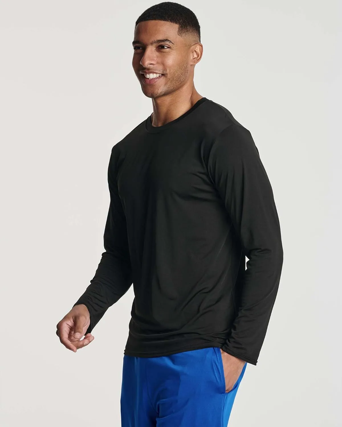 Real Essentials 4 Pack: Men's Dry-Fit UV Moisture Wicking UPF 50  SPF Sun Protective Fishing Hiking Active Long Sleeve Shirt