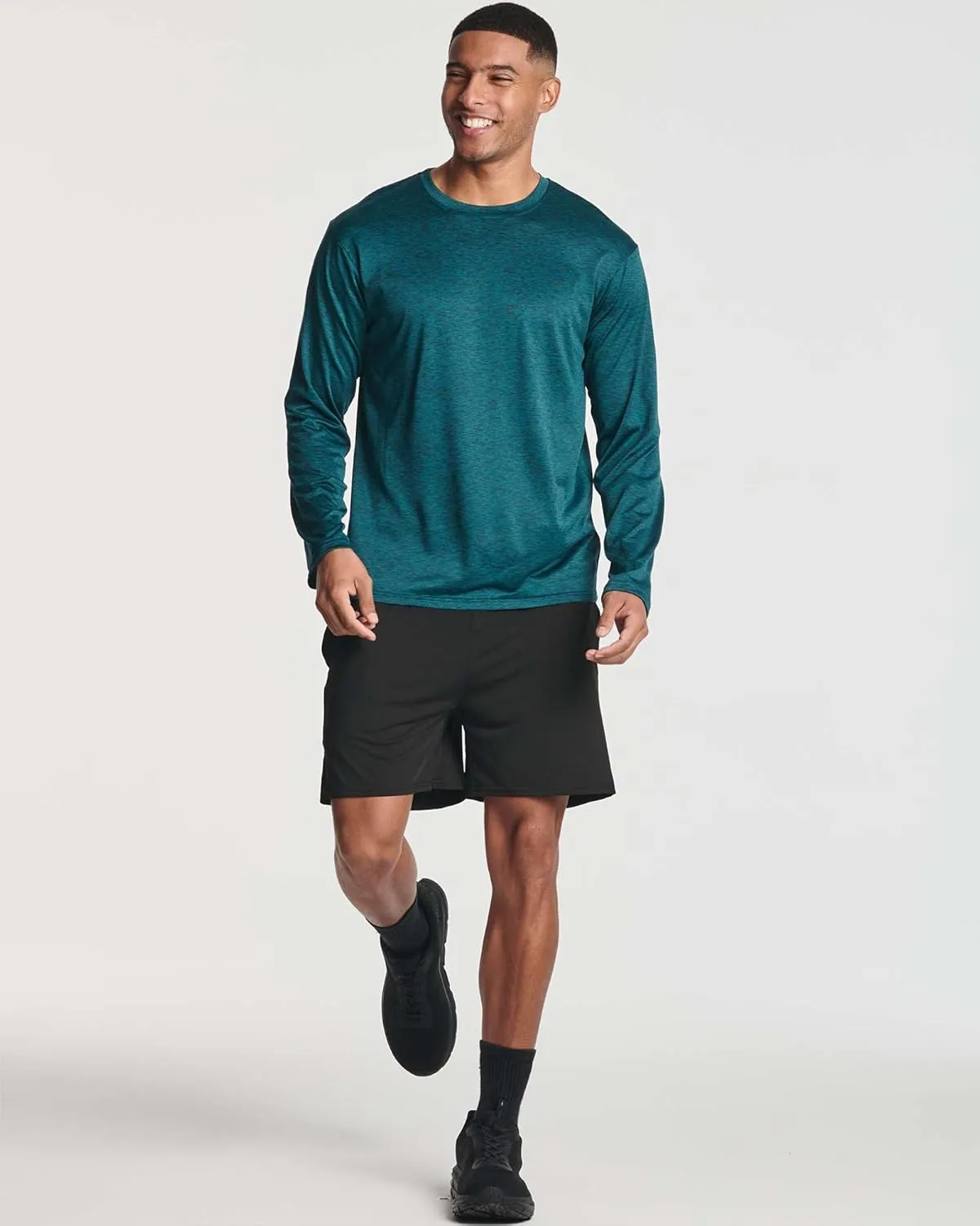 Real Essentials 4 Pack: Men's Dry-Fit UV Moisture Wicking UPF 50  SPF Sun Protective Fishing Hiking Active Long Sleeve Shirt