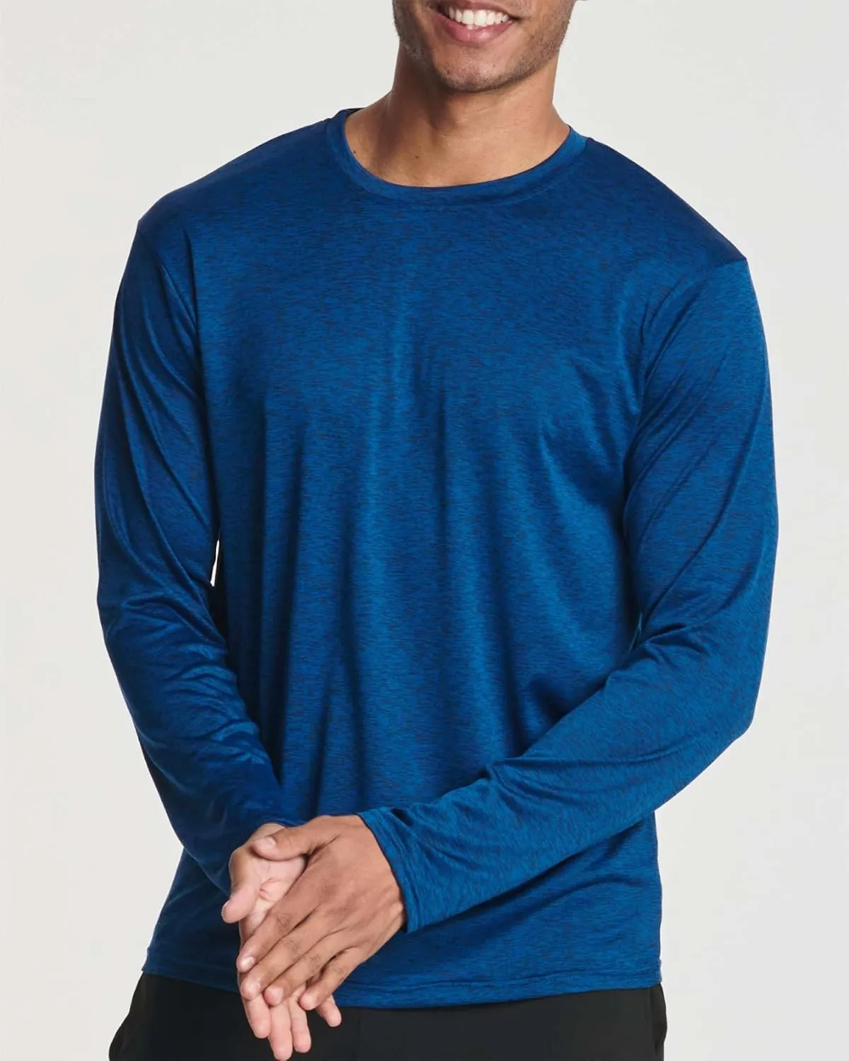 Real Essentials 4 Pack: Men's Dry-Fit UV Moisture Wicking UPF 50  SPF Sun Protective Fishing Hiking Active Long Sleeve Shirt