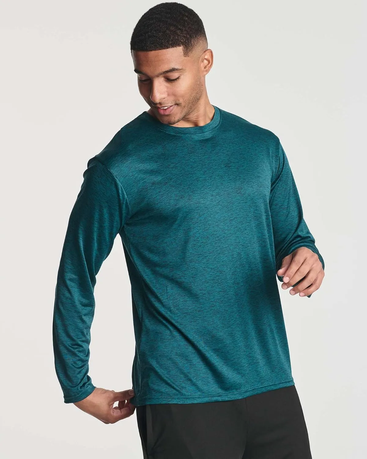 Real Essentials 4 Pack: Men's Dry-Fit UV Moisture Wicking UPF 50  SPF Sun Protective Fishing Hiking Active Long Sleeve Shirt