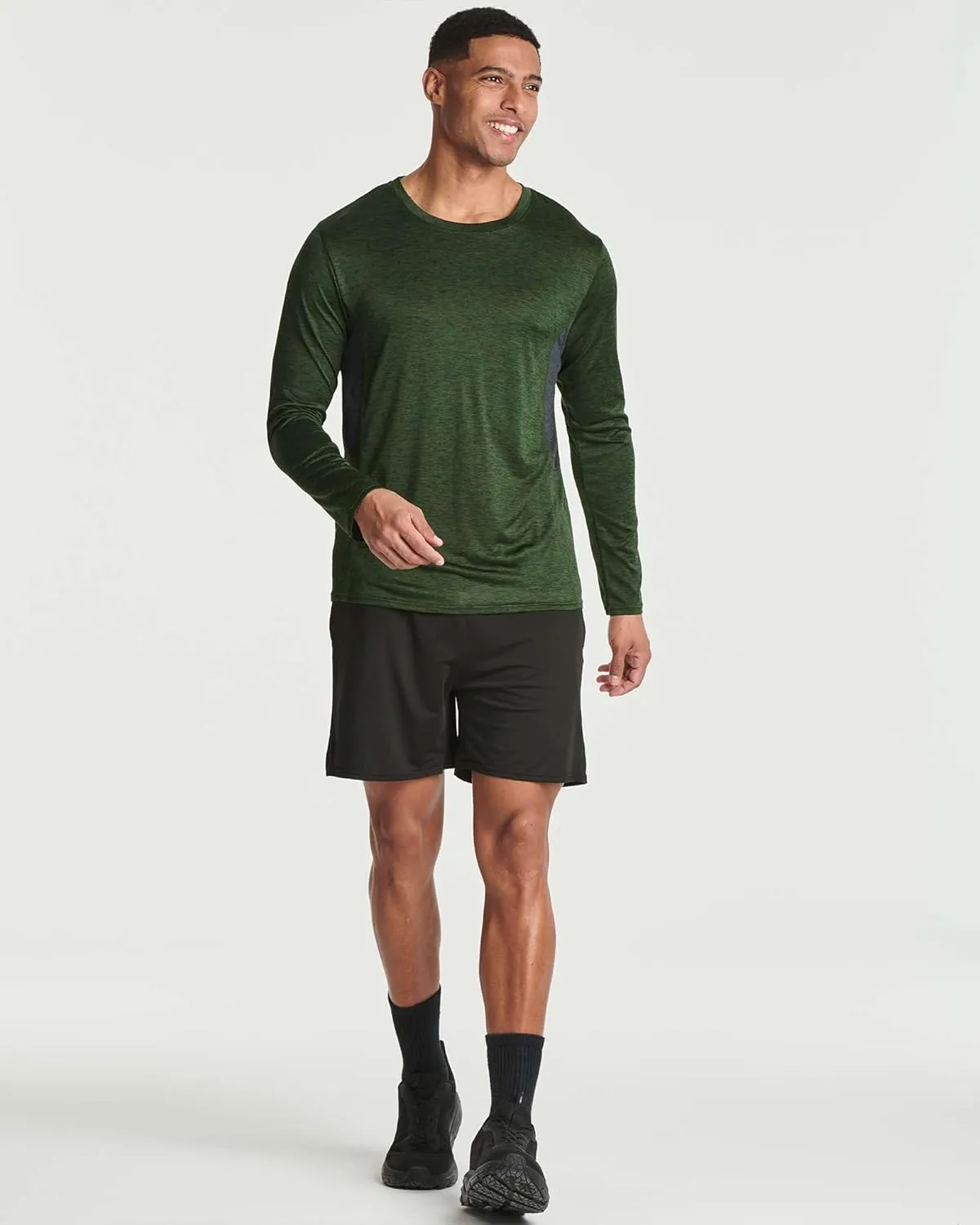 Real Essentials 4 Pack: Men's Dry-Fit UV Moisture Wicking UPF 50  SPF Sun Protective Fishing Hiking Active Long Sleeve Shirt