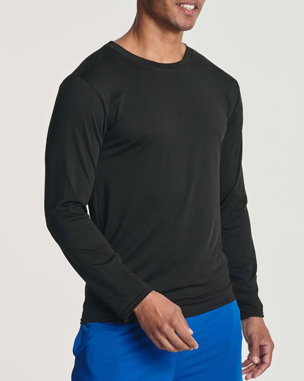 Real Essentials 4 Pack: Men's Dry-Fit UV Moisture Wicking UPF 50  SPF Sun Protective Fishing Hiking Active Long Sleeve Shirt