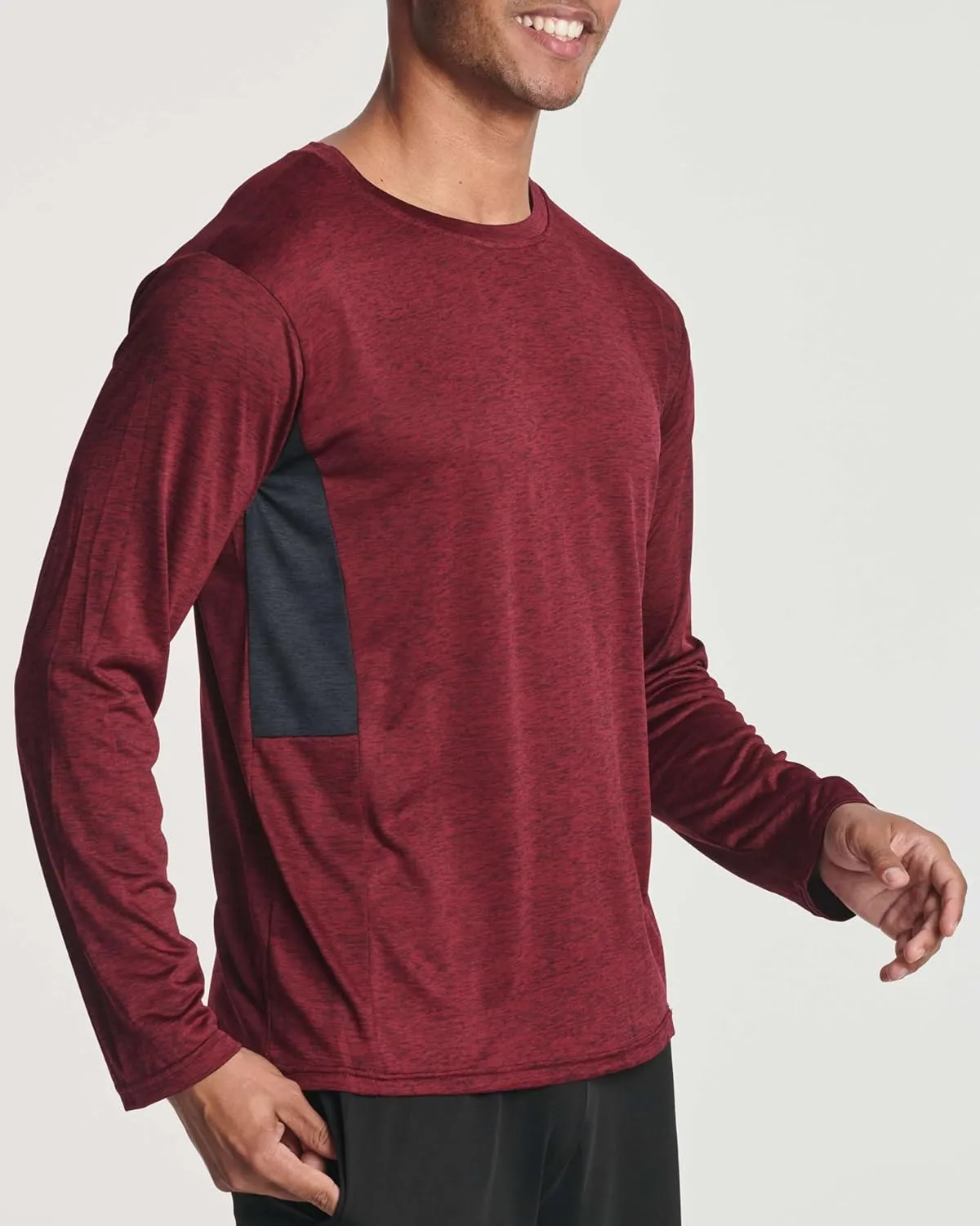 Real Essentials 4 Pack: Men's Dry-Fit UV Moisture Wicking UPF 50  SPF Sun Protective Fishing Hiking Active Long Sleeve Shirt