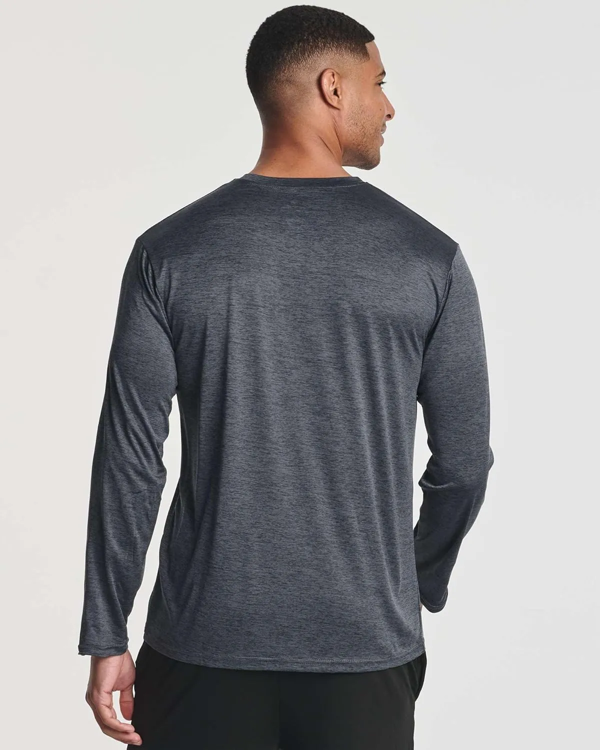 Real Essentials 4 Pack: Men's Dry-Fit UV Moisture Wicking UPF 50  SPF Sun Protective Fishing Hiking Active Long Sleeve Shirt