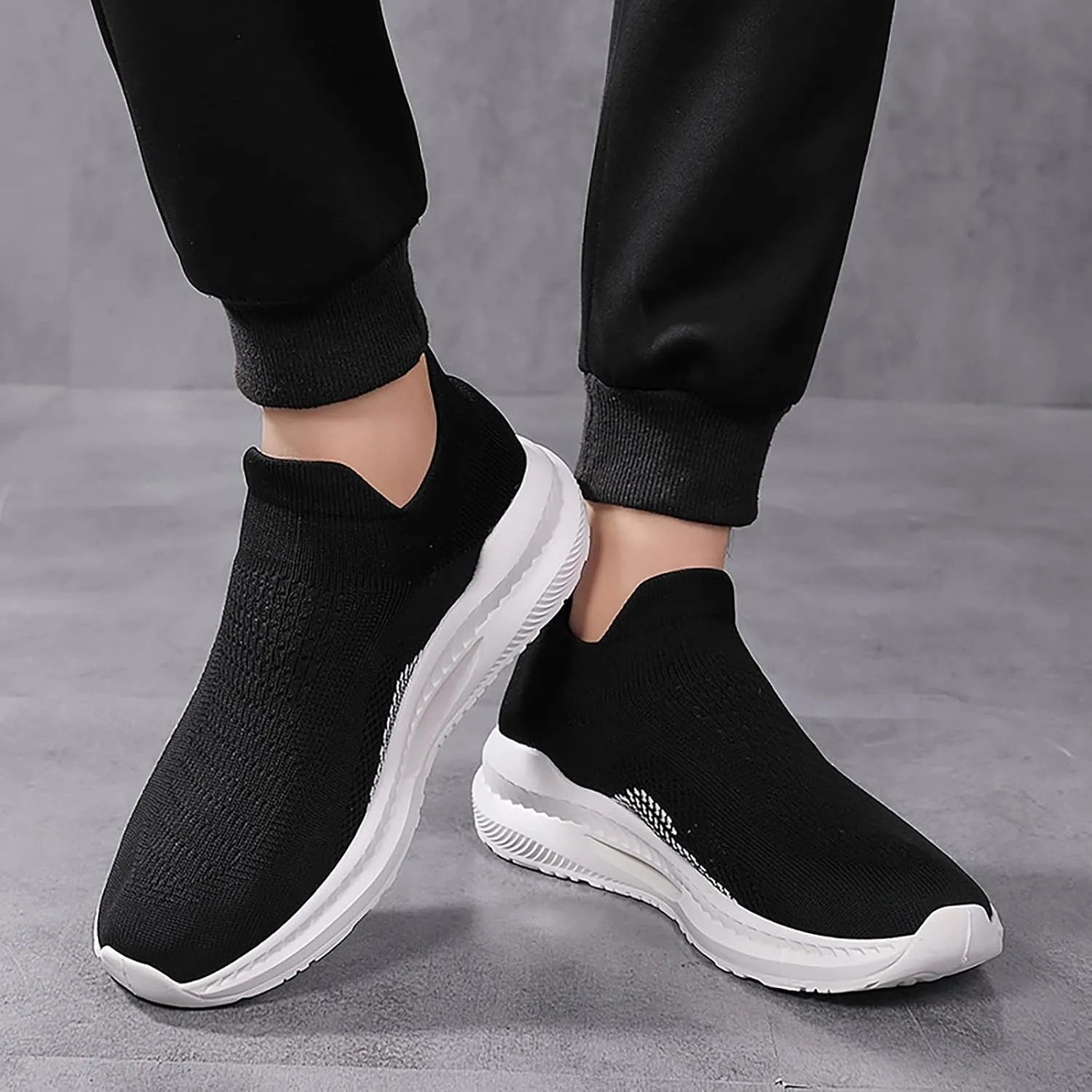 SBGMoSJ Slip On Sneakers Women Size 8 Wide Slip On Walking Shoes Women Black Women's Tennis Shoes Size 7 Wide Womens Shoes Sneakers Slip On Wide Tennis Shoes Womens Black and Tan