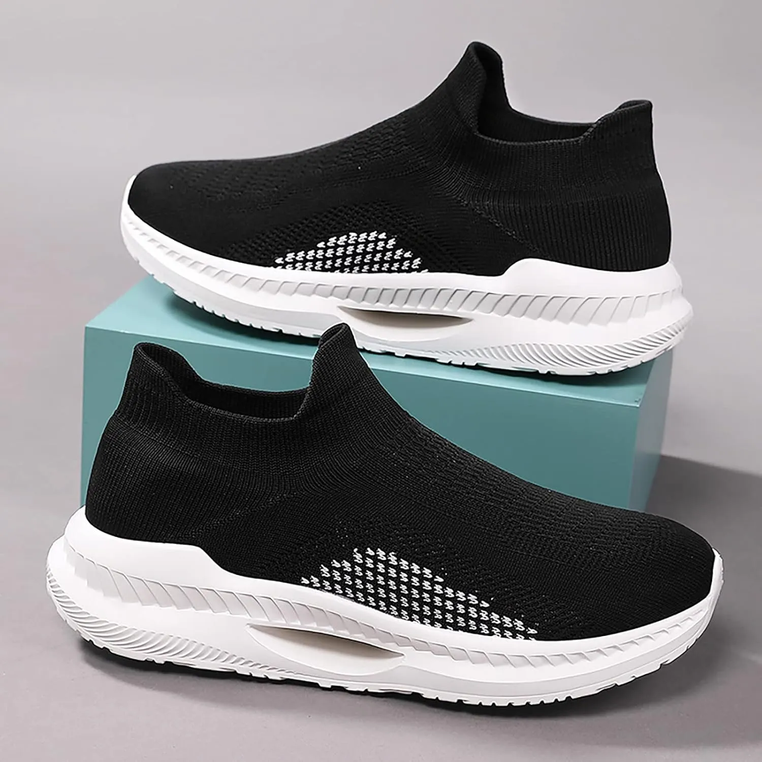 SBGMoSJ Slip On Sneakers Women Size 8 Wide Slip On Walking Shoes Women Black Women's Tennis Shoes Size 7 Wide Womens Shoes Sneakers Slip On Wide Tennis Shoes Womens Black and Tan