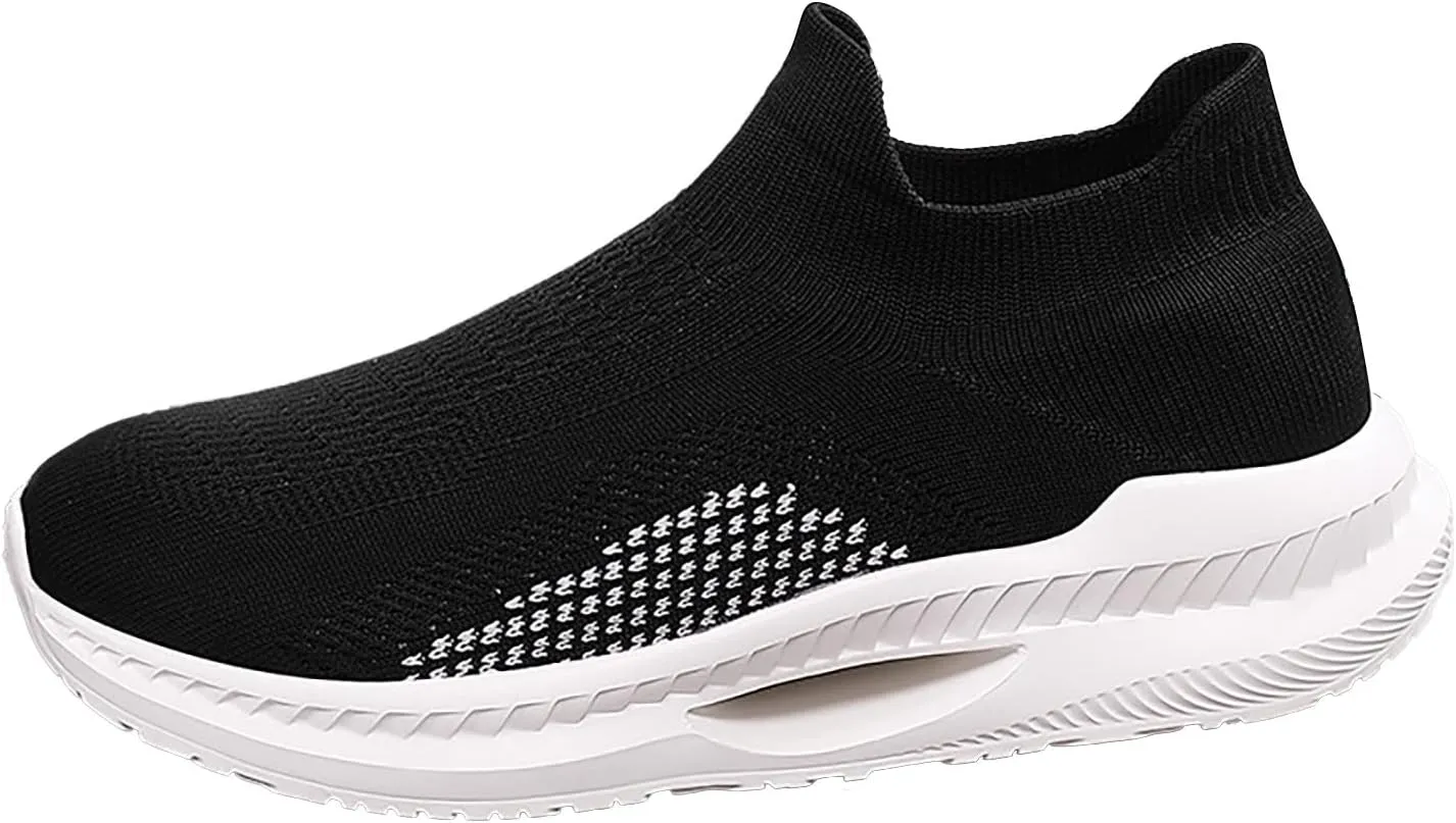 SBGMoSJ Slip On Sneakers Women Size 8 Wide Slip On Walking Shoes Women Black Women's Tennis Shoes Size 7 Wide Womens Shoes Sneakers Slip On Wide Tennis Shoes Womens Black and Tan