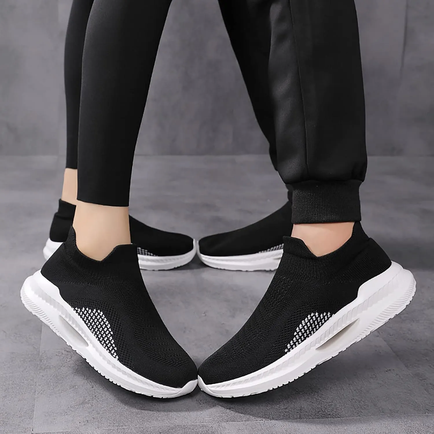 SBGMoSJ Slip On Sneakers Women Size 8 Wide Slip On Walking Shoes Women Black Women's Tennis Shoes Size 7 Wide Womens Shoes Sneakers Slip On Wide Tennis Shoes Womens Black and Tan