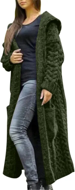 SHAOBGE Sweater Formal Coat Solid Solid Sweater Winter Long Knitted Pocket Loose Women Light Sweaters for Women Open