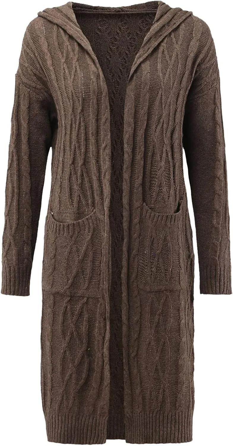 SHAOBGE Sweater Formal Coat Solid Solid Sweater Winter Long Knitted Pocket Loose Women Light Sweaters for Women Open