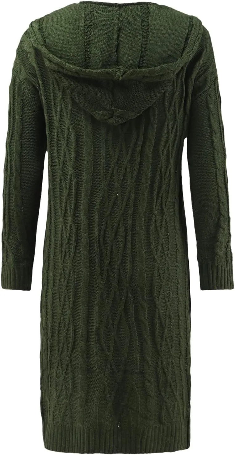 SHAOBGE Sweater Formal Coat Solid Solid Sweater Winter Long Knitted Pocket Loose Women Light Sweaters for Women Open