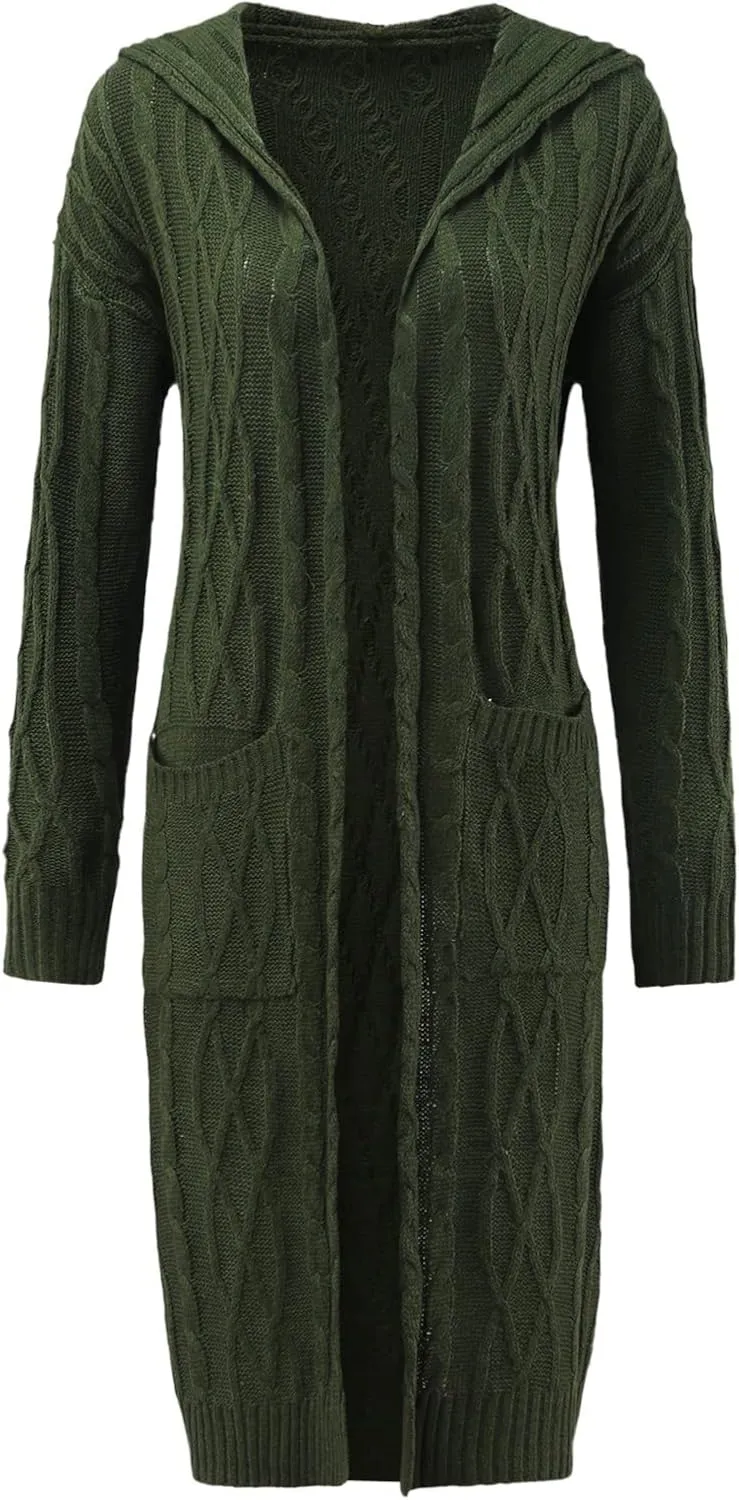 SHAOBGE Sweater Formal Coat Solid Solid Sweater Winter Long Knitted Pocket Loose Women Light Sweaters for Women Open