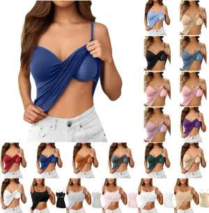 Shelf Bra Tank Tops for Women Adjustable Spaghetti Strap Yoga Shirts Basic Padded Tank Tops Undershirts Built in Bra