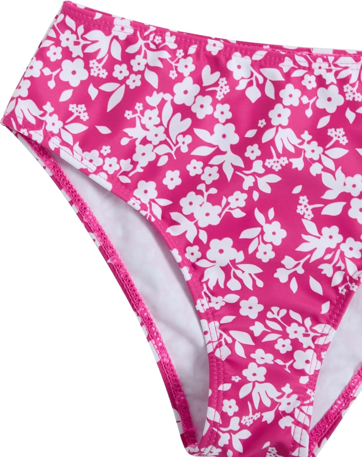 SHENHE Girl's 2 Piece High Waisted Ruffle Waffle Swimsuit Bathing Suit Bikini Sets