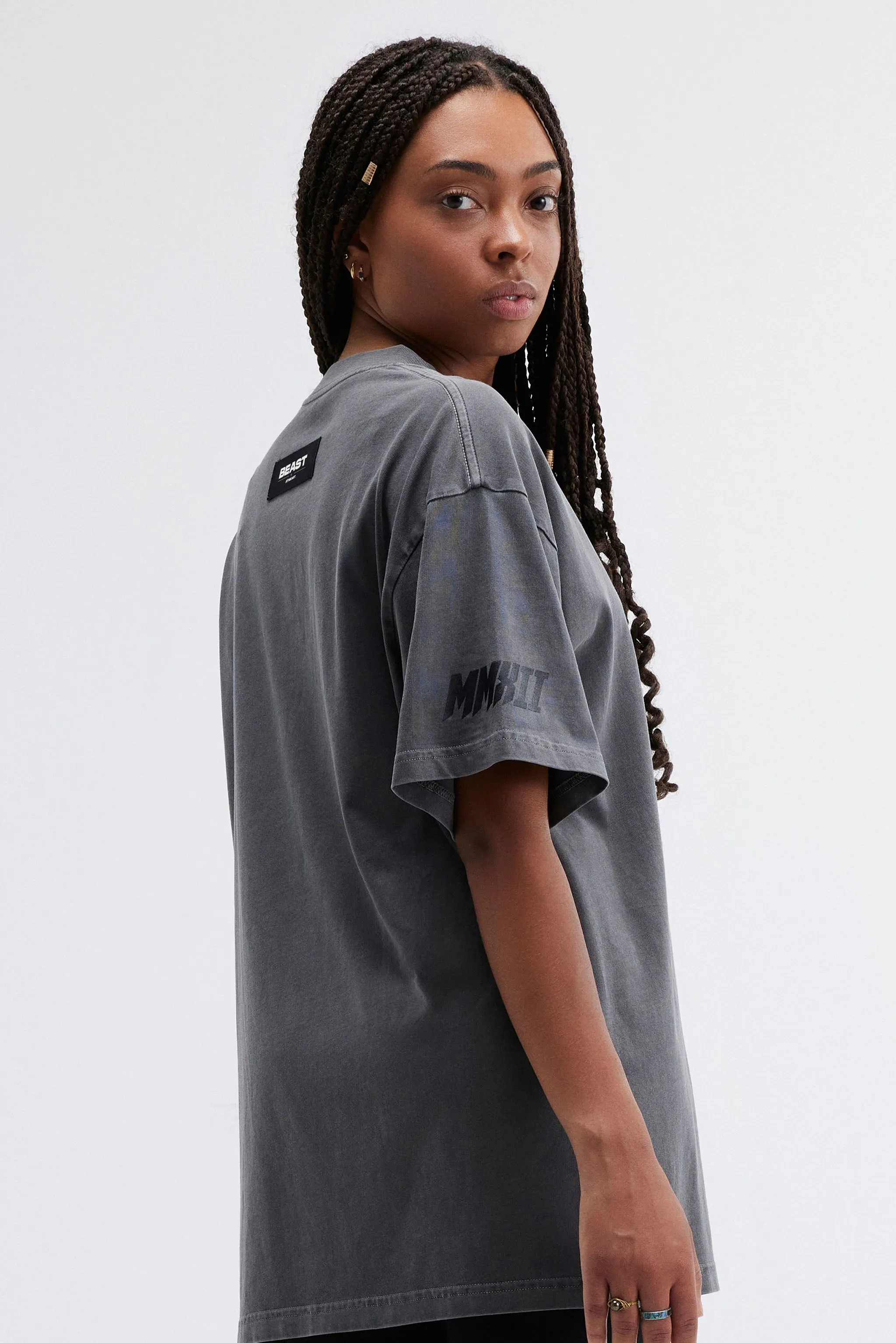 SHREDDER PIGMENT DYE SS TEE - BLACK