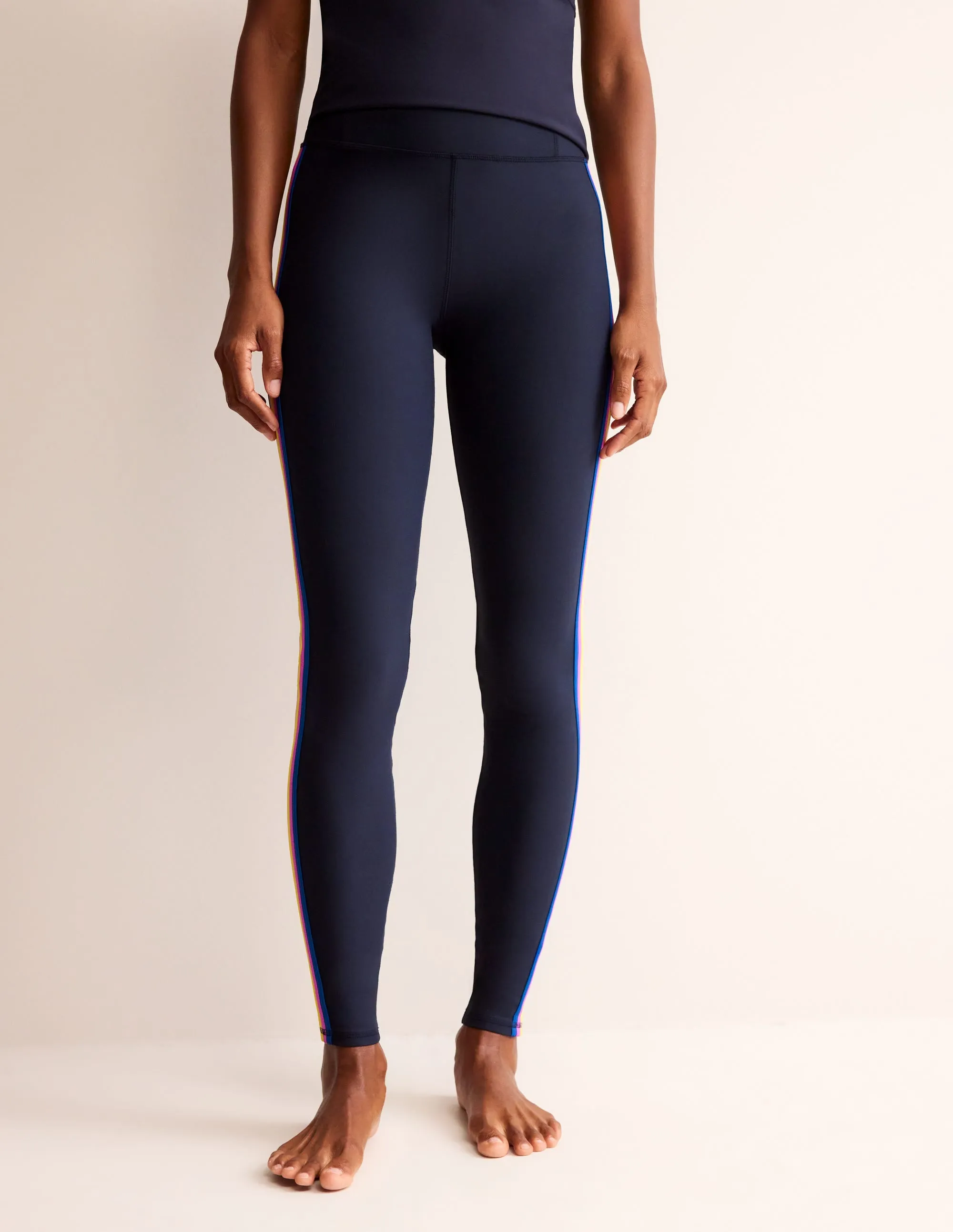 Side Stripe Leggings-Navy Side Stripe