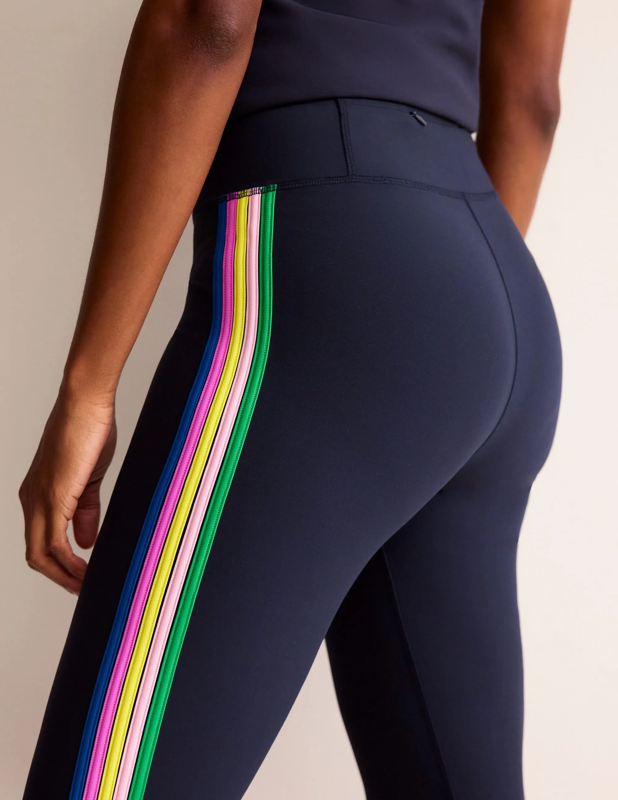 Side Stripe Leggings-Navy Side Stripe