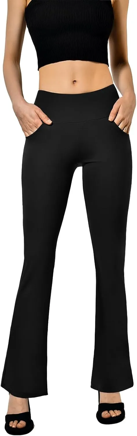 SINOPHANT Flare Leggings for Women, High Waisted Flared Leggings with Pockets for Women Bootcut Casual Workout Yoga Pants