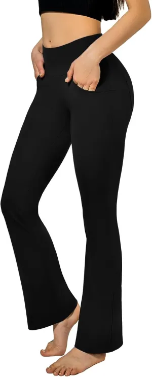 SINOPHANT Flare Leggings for Women, High Waisted Flared Leggings with Pockets for Women Bootcut Casual Workout Yoga Pants
