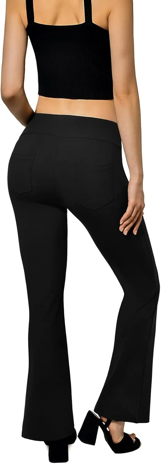 SINOPHANT Flare Leggings for Women, High Waisted Flared Leggings with Pockets for Women Bootcut Casual Workout Yoga Pants