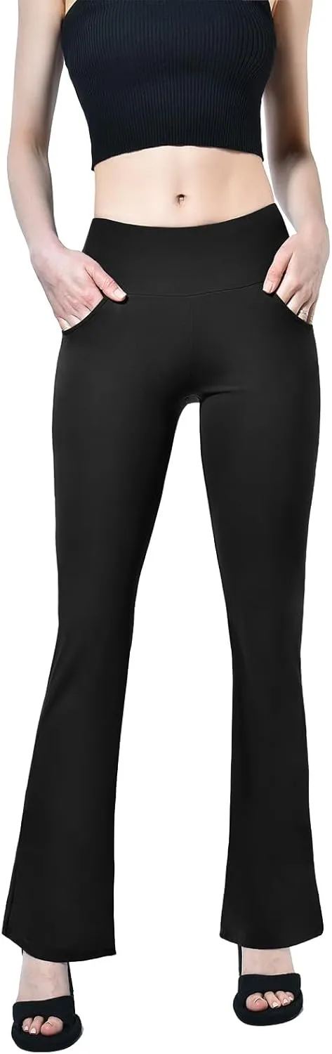 SINOPHANT Flare Leggings for Women, High Waisted Flared Leggings with Pockets for Women Bootcut Casual Workout Yoga Pants