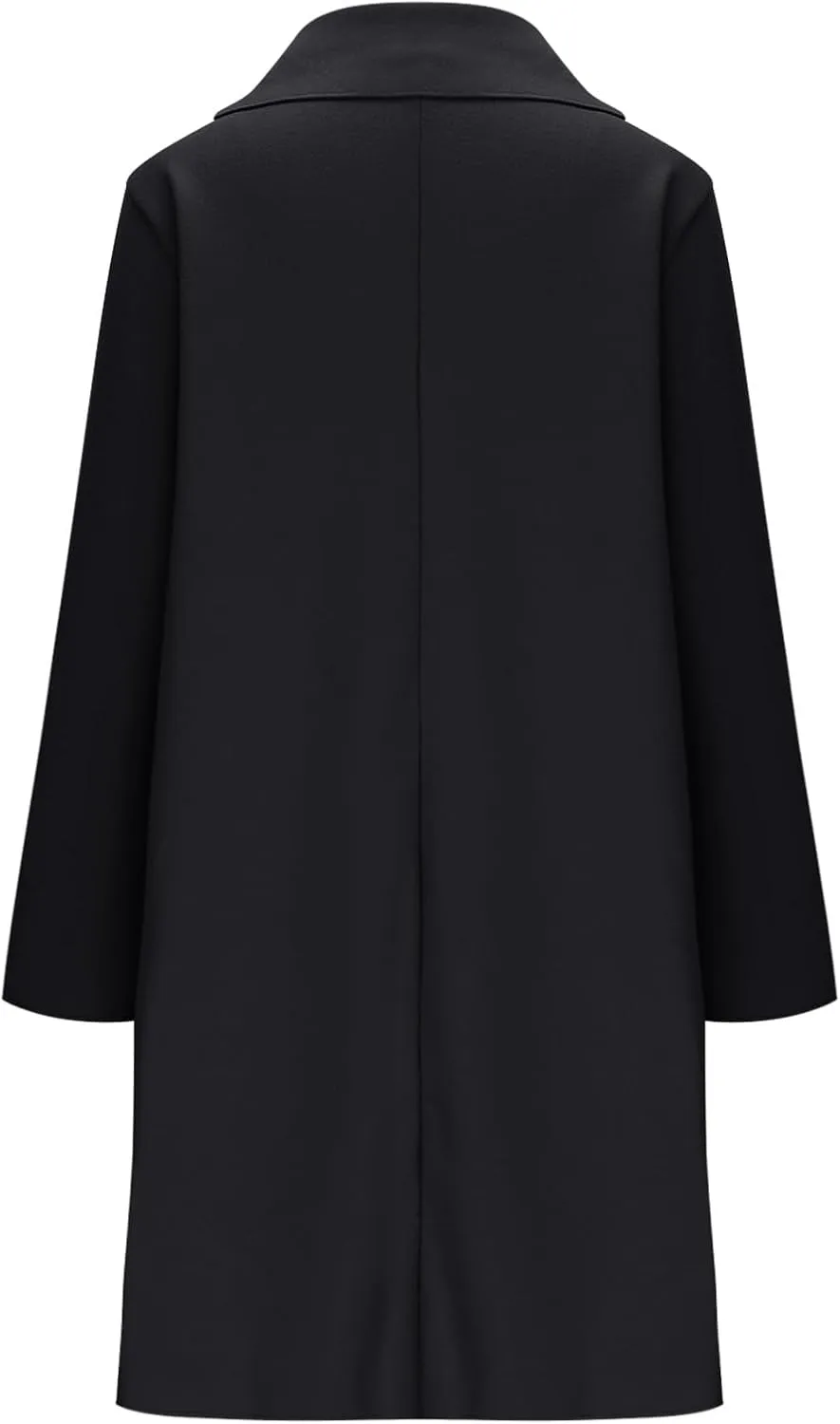 Sinzelimin Women's Woolen Coat Lightweight Mid-length Windbreaker Plus Size Notch Lapel Long Sleeves Trench Coat Windbreaker