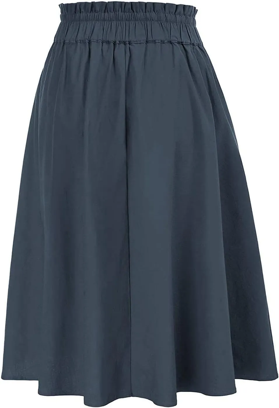 Skirts for Women Trendy Summer Casual Flowy A Line Drawstring Elastic Waist Swing Pleated Short Skirt with Pockets