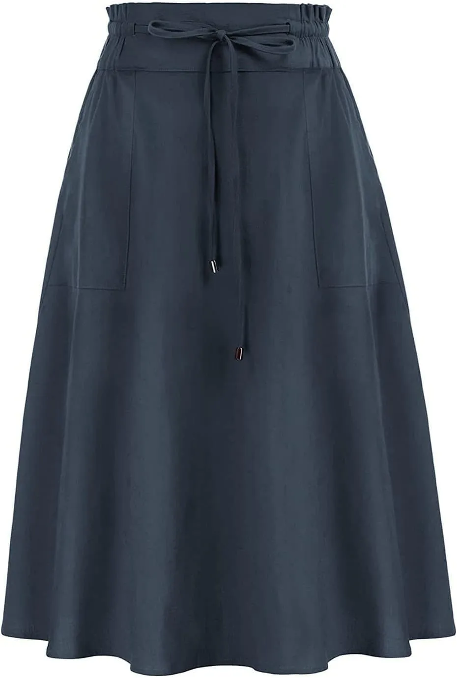 Skirts for Women Trendy Summer Casual Flowy A Line Drawstring Elastic Waist Swing Pleated Short Skirt with Pockets