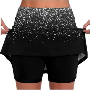 Skorts for Women Dressy Casual Summer High Waist Plus Size Skirts with Shorts Athletic Tummy Control Tennis Skirt Yoga Skort
