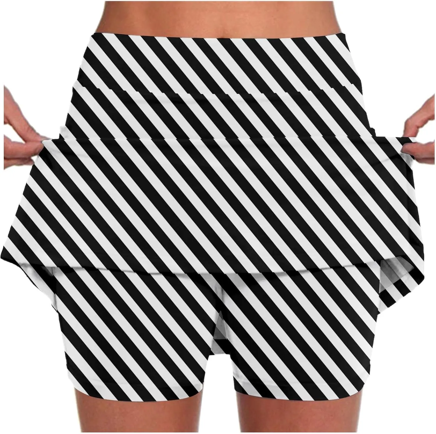 Skorts for Women Dressy Casual Summer Plus Size High Waist Skirts with Shorts Athletic Tummy Control Tennis Skirt Yoga Skort