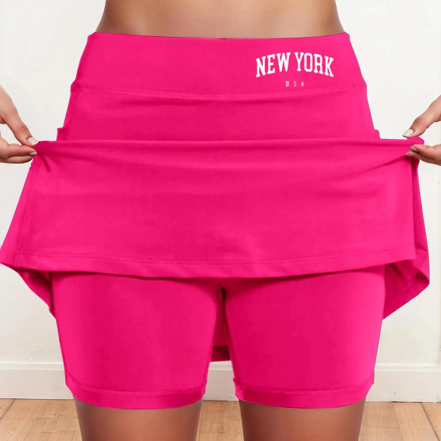 Skorts for Women with Pocket Casual Plus Size Tum Control Tennis Skirts with Shorts Neath High Waist Golf Skirt