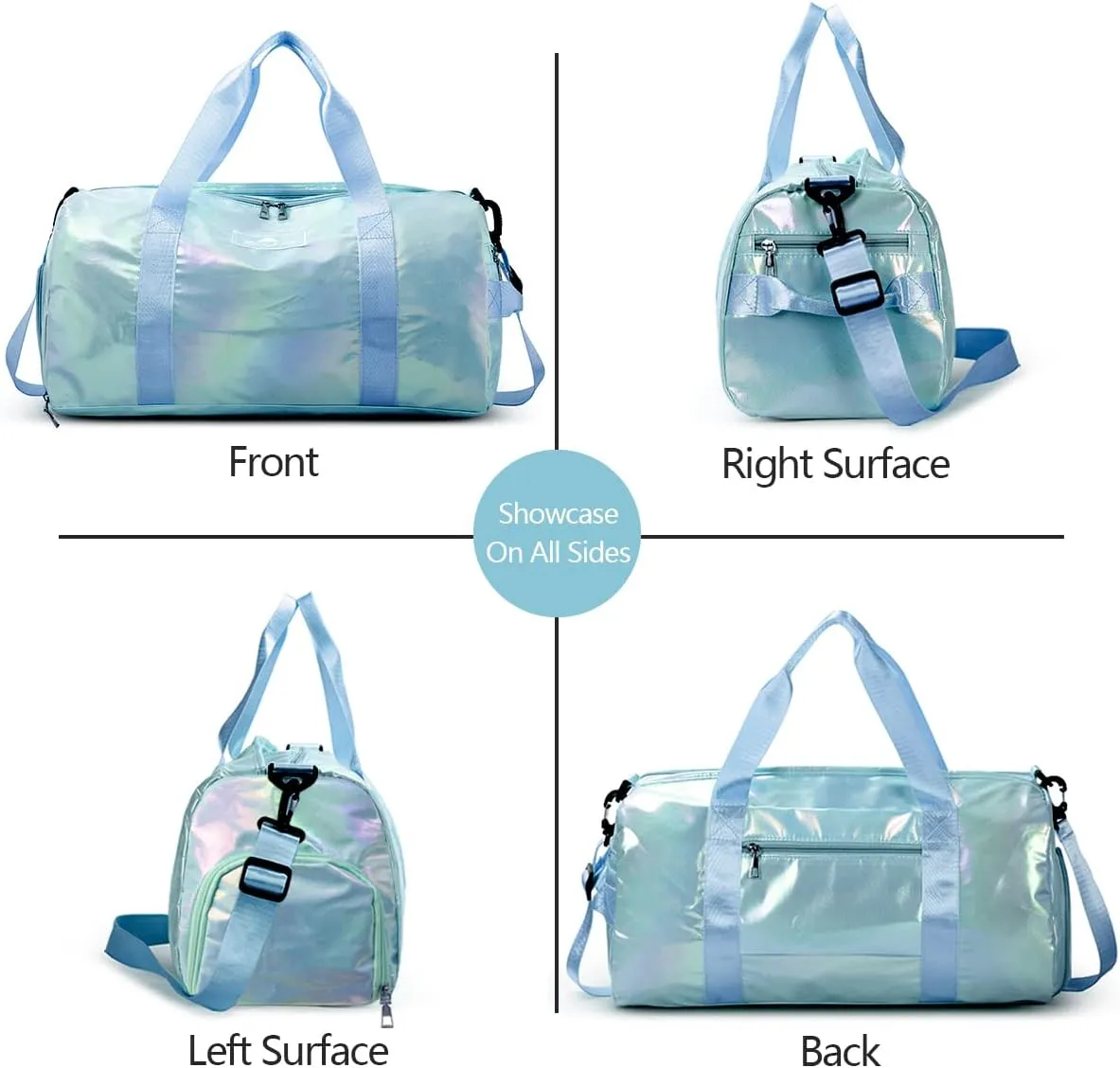 Small Gym Bag for Women with Shoes Compartment and Wet Pocket, Duffle Bag for Travel, Gifts for Daughter (Blue)