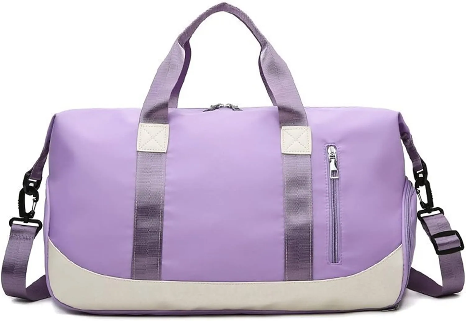 Sports Gym Women Training Fitness Travel Duffel Handbag Nylon Yoga Mat Sport Bag with Shoes Compartment for Men (Purple)