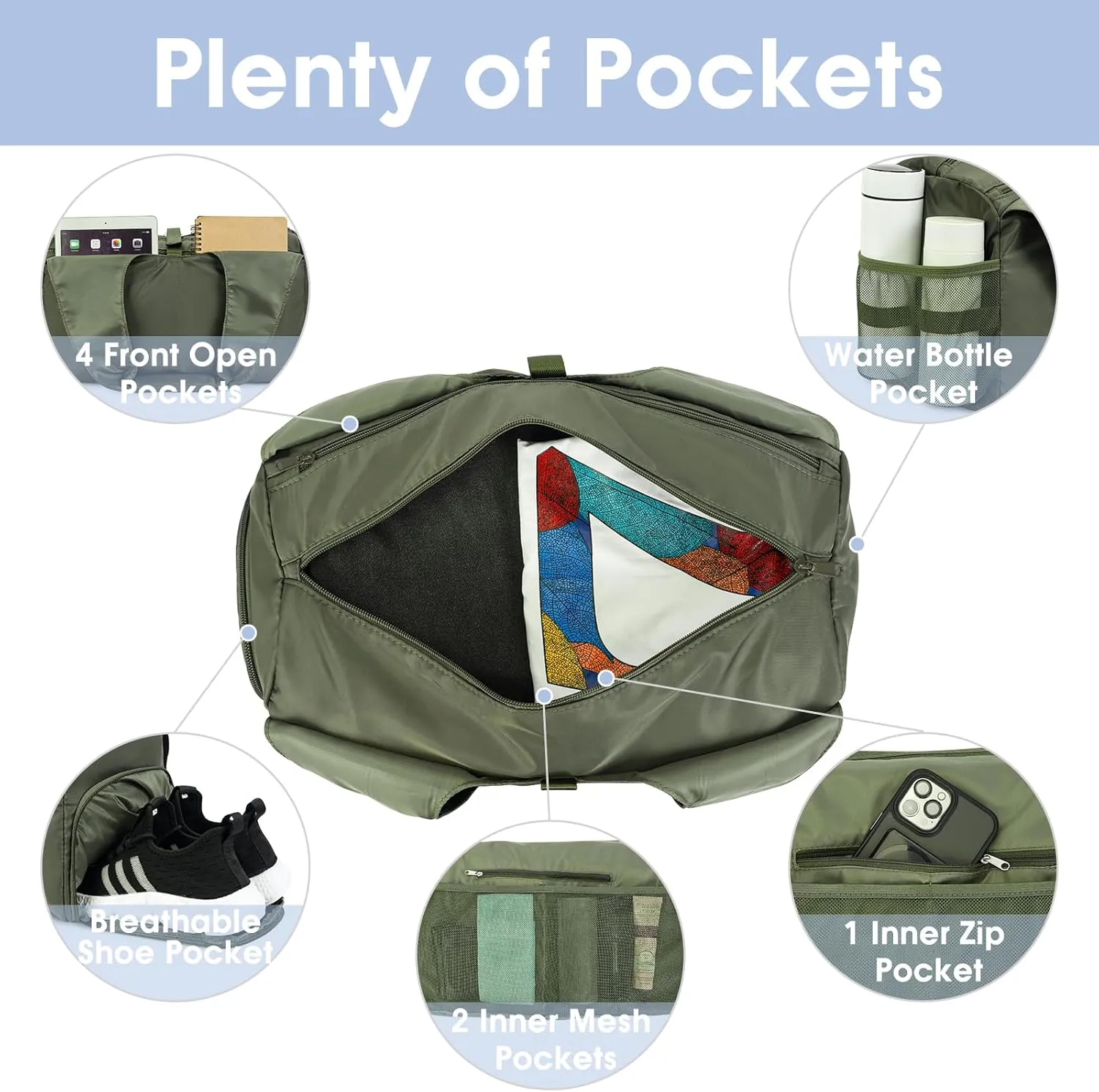 sportsnew Yoga Gym Bags for Women with Shoes Compartment & Wet Dry Storage Pockets & Adjustable Yoga Mat Holder, Patent Pending