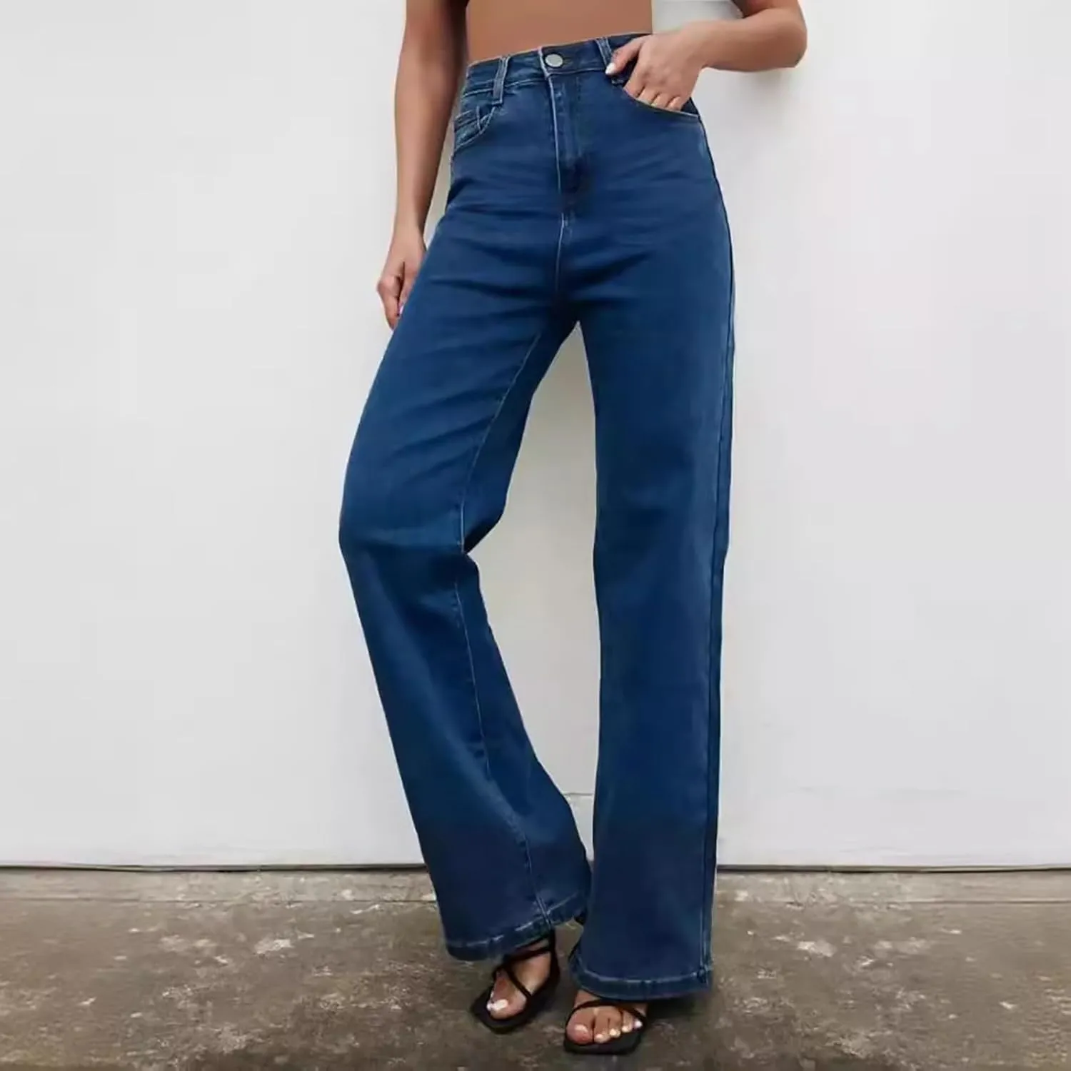Straight Leg Jeans for Women,High Waisted Wide Leg Loose Microelastic Boyfriend Denim Pants Baggy Jeans Y2K