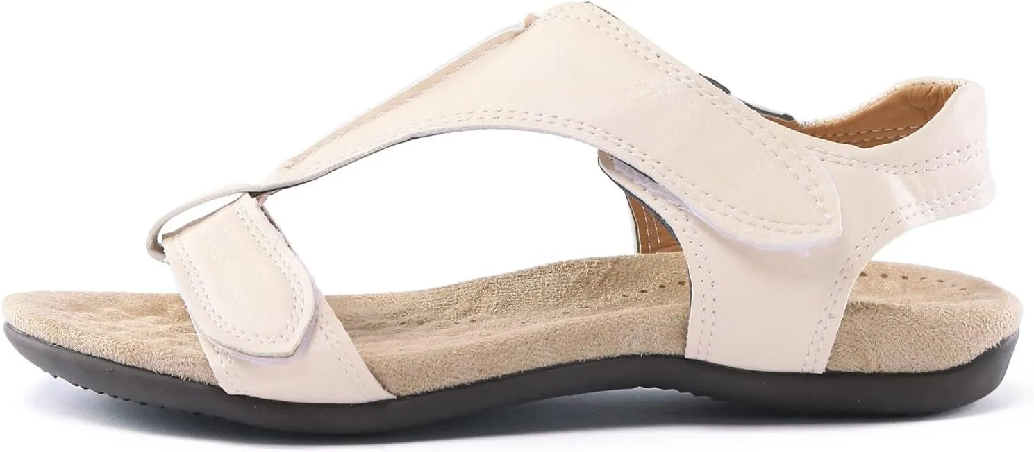 SuanlaTDS Platform Sandals for Women Orthopedic Arch Support Wedge Walking Shoes 2025 Comfortable Summer Dressy Casual Open Toe Adjustable Ankle Strap Outdoor Beach Thick Sole Sandal