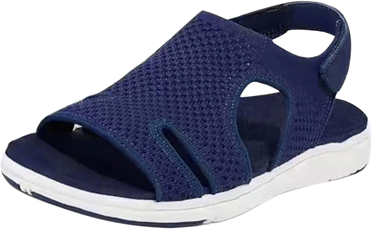SuanlaTDS Womens Wedge Sandals Platform Open Toe Adjustable Ankle Strap Casual Comfortable Orthopedic Walking Aandals with Arch Support Low Heels Outdoor Summer Dressy Beach Shoes