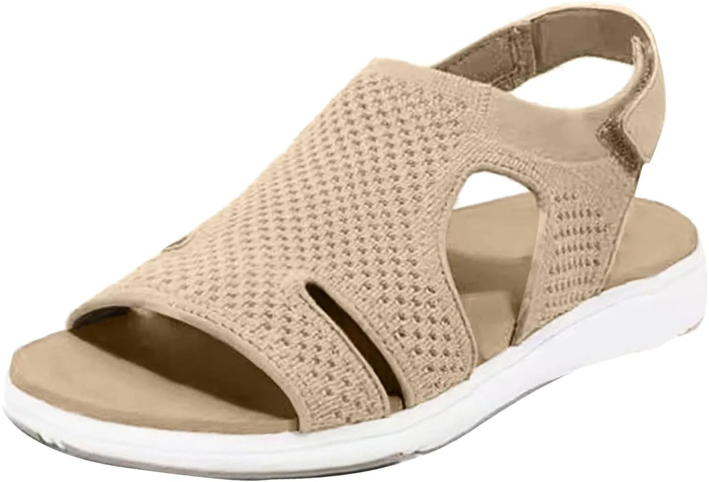 SuanlaTDS Womens Wedge Sandals Platform Open Toe Adjustable Ankle Strap Casual Comfortable Orthopedic Walking Aandals with Arch Support Low Heels Outdoor Summer Dressy Beach Shoes