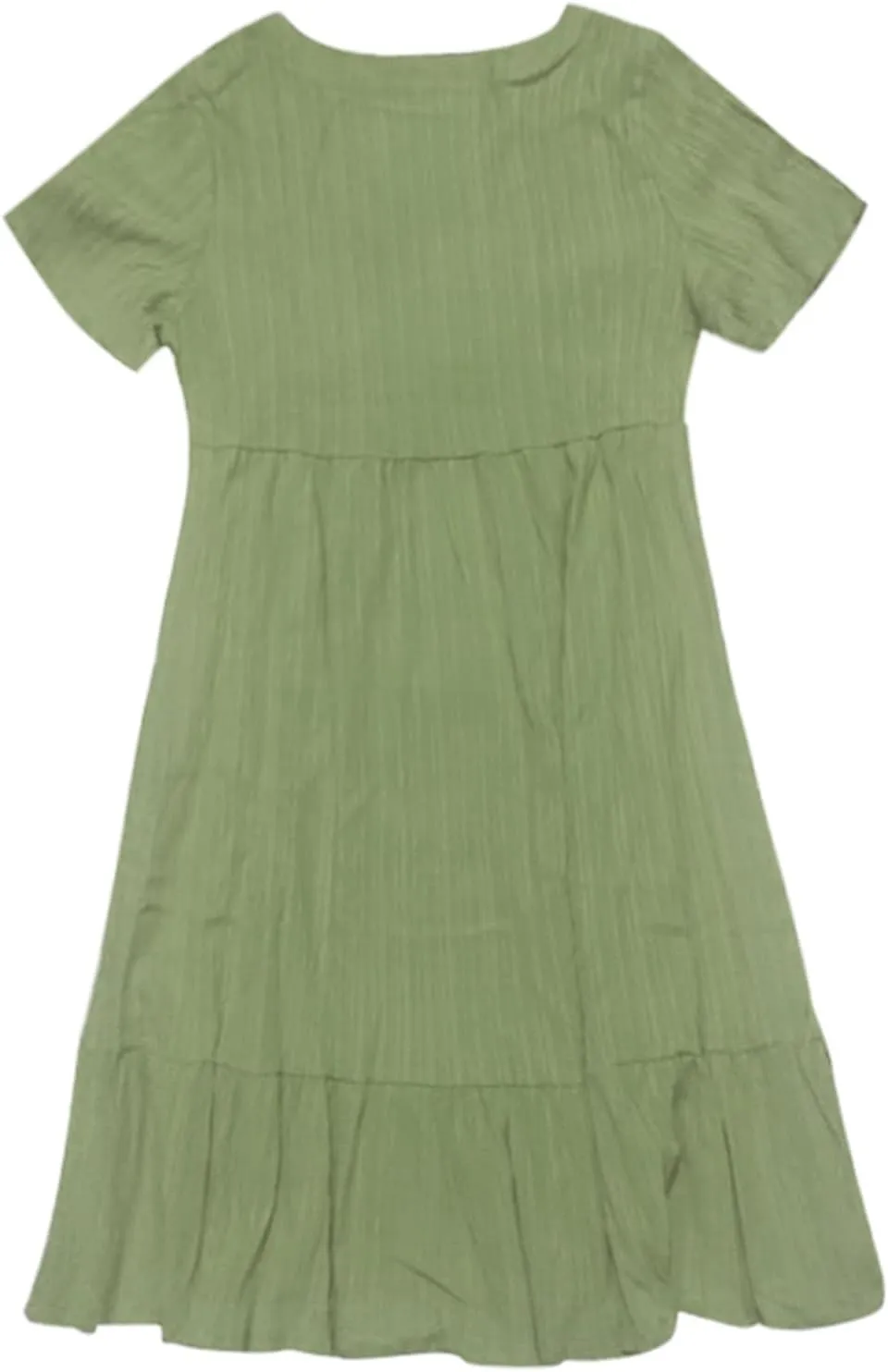 Summer Dresses for Women 2025 Casual Short Sleeve V Neck Midi Dress Pleated Tiered A Line Flowy Sundresses Vacation Clothes