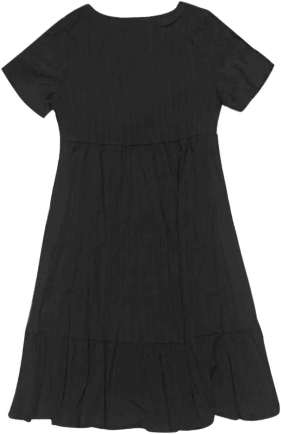 Summer Dresses for Women 2025 Casual Short Sleeve V Neck Midi Dress Pleated Tiered A Line Flowy Sundresses Vacation Clothes