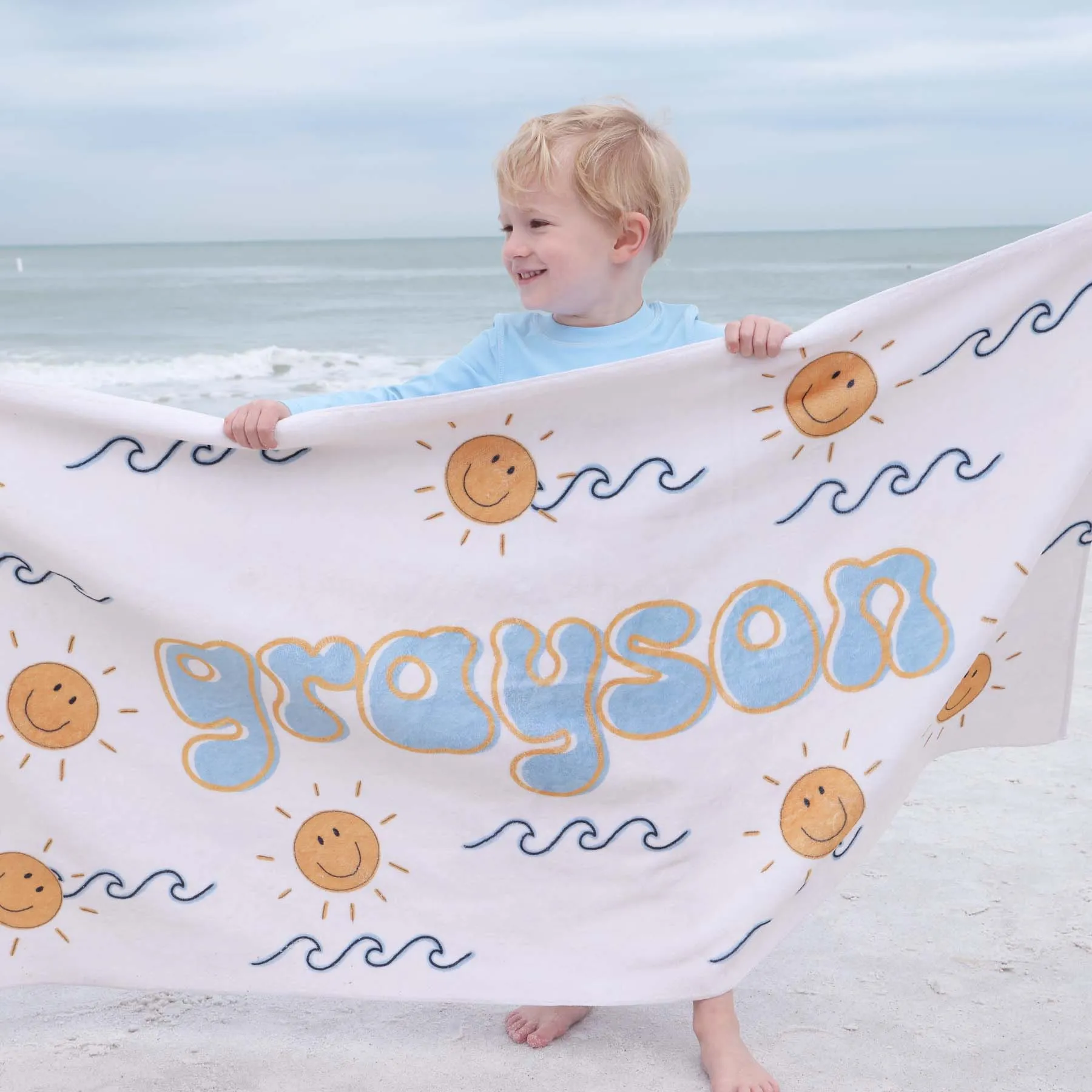 Sun's Out Personalized Kids Beach Towel
