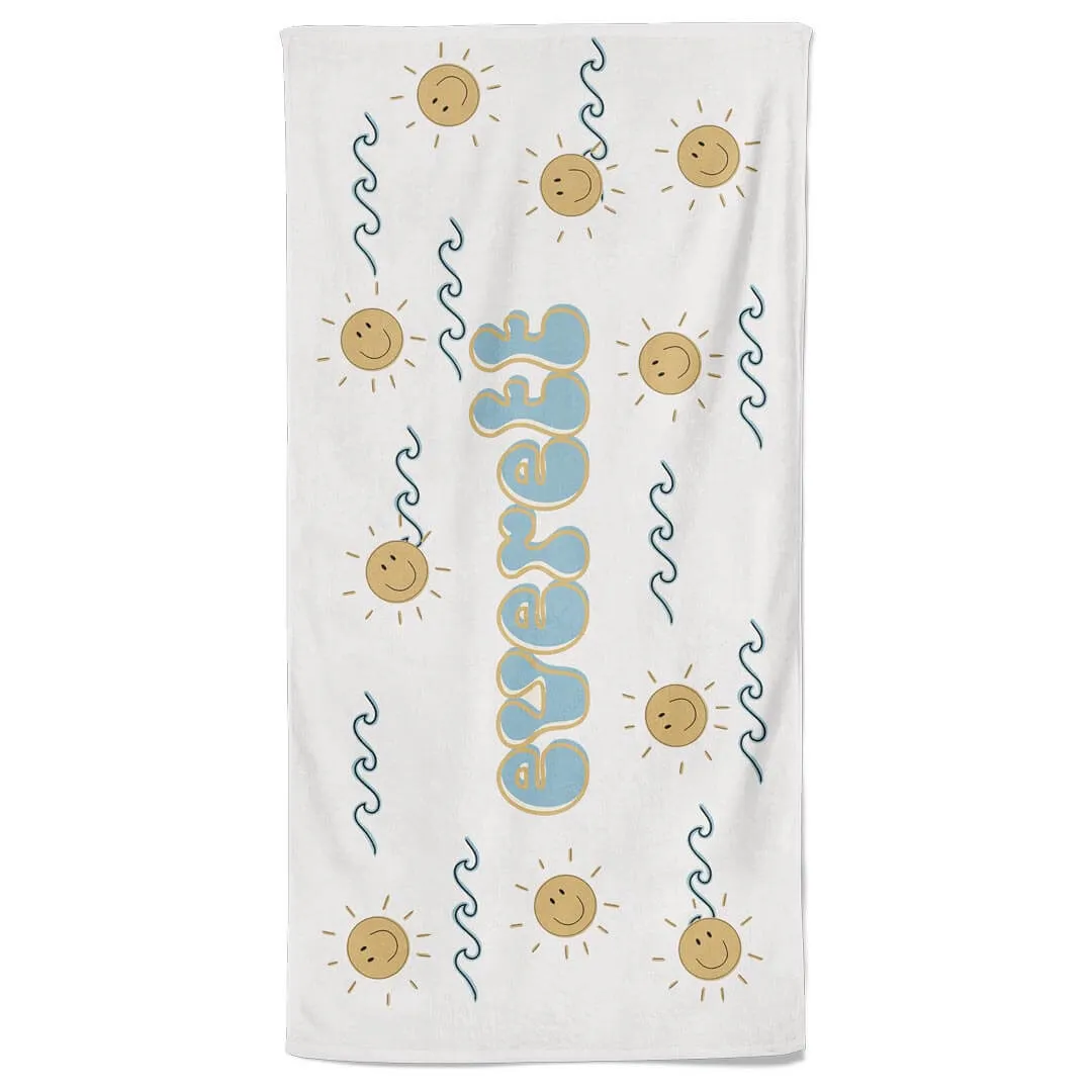 Sun's Out Personalized Kids Beach Towel