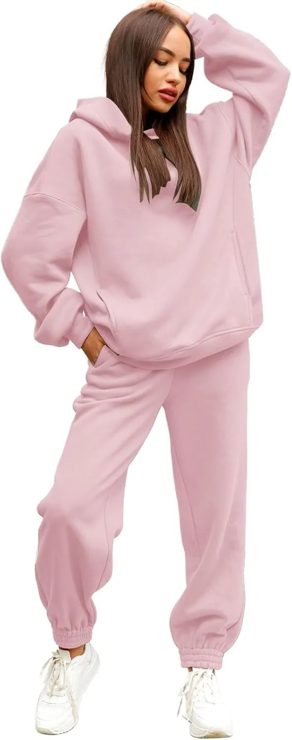 Sweatsuits For Women Set 2 Piece Hoodie Fall Long Sleeve Pullover And Long Pants Lounge Sets Oversize Y2K Tracksuit