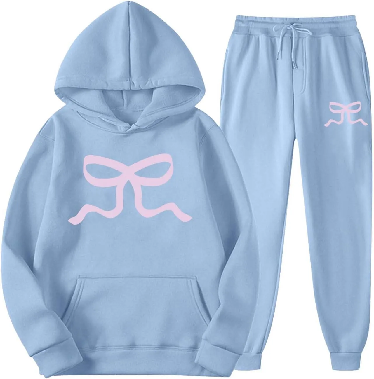 Sweatsuits For Women Set 2 Piece Hoodie Fall Long Sleeve Pullover And Long Pants Lounge Sets Oversize Y2K Tracksuit